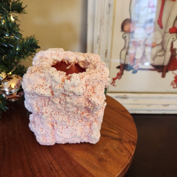 Vintage, Candle, Holiday, Square, Penn Wax Works, 4" x 4.5", Decor, Christmas - Picture 3 of 8